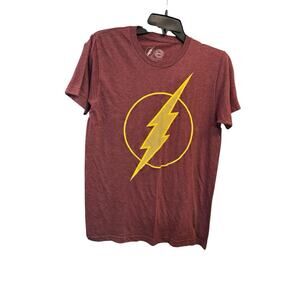 DC Comics Original The Flash Short Sleeve Graphic T Shirt Mens Small Maroon